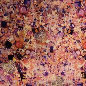 Abstract Heart Pattern Art Print Rhinestone Bling